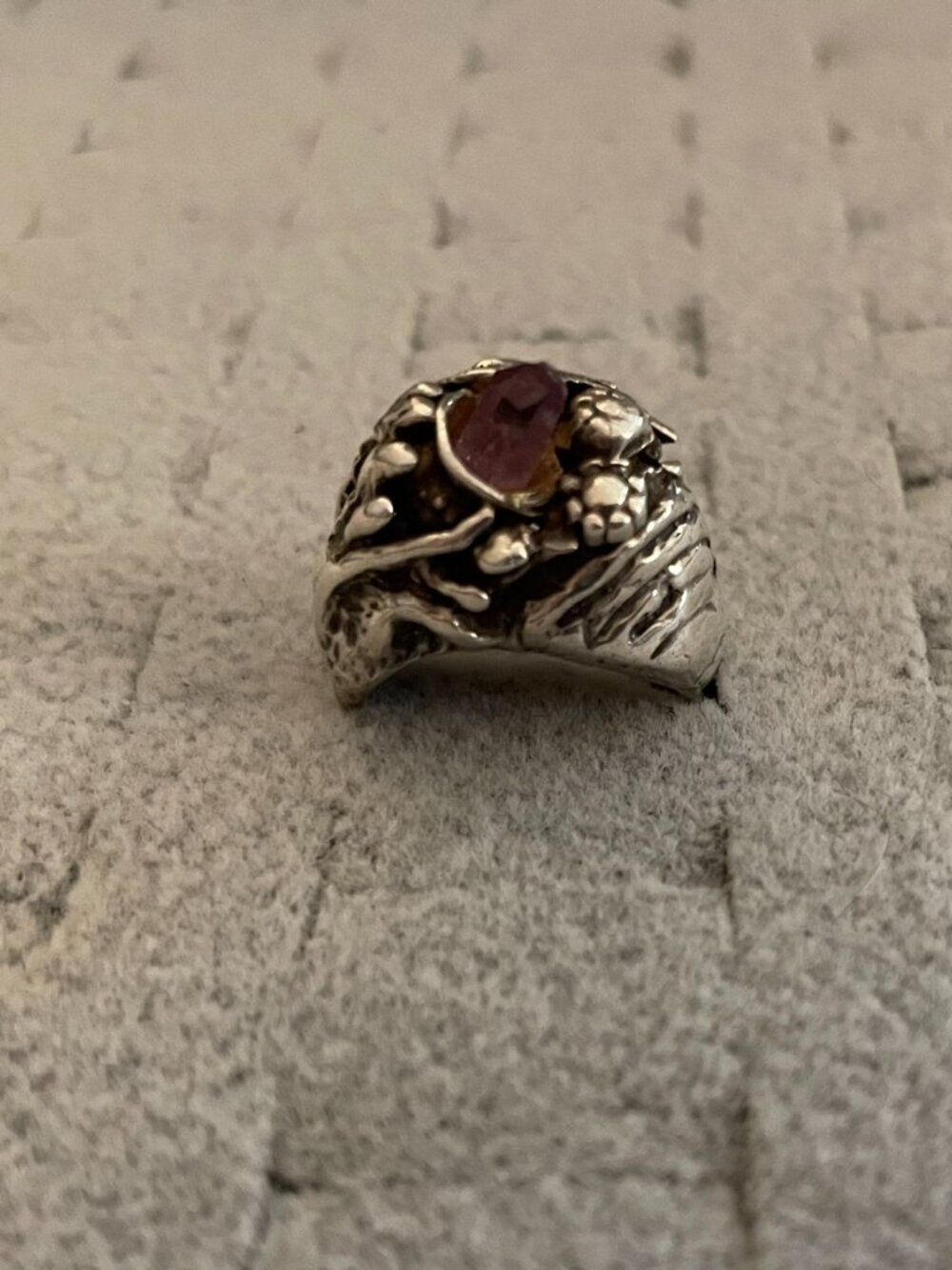 Vintage Sterling Silver Ring Sz 5 Handmade Amethyst Bob Stringer OOAK Y2K $325 - Picture 13 of 16